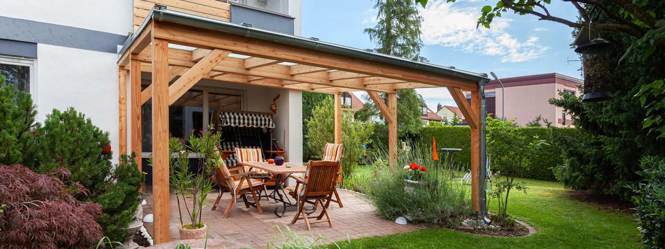 Pergola mit Glasüberdachung