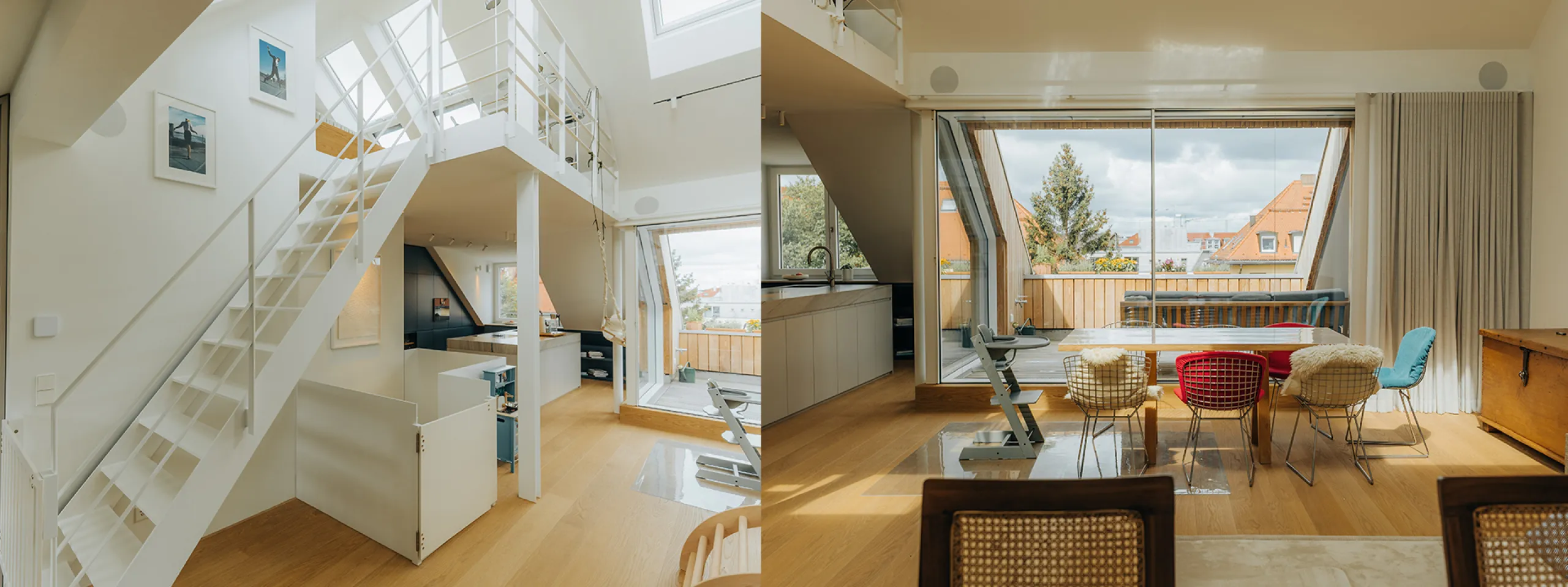 Viel natürliches Licht im Dachgeschoss