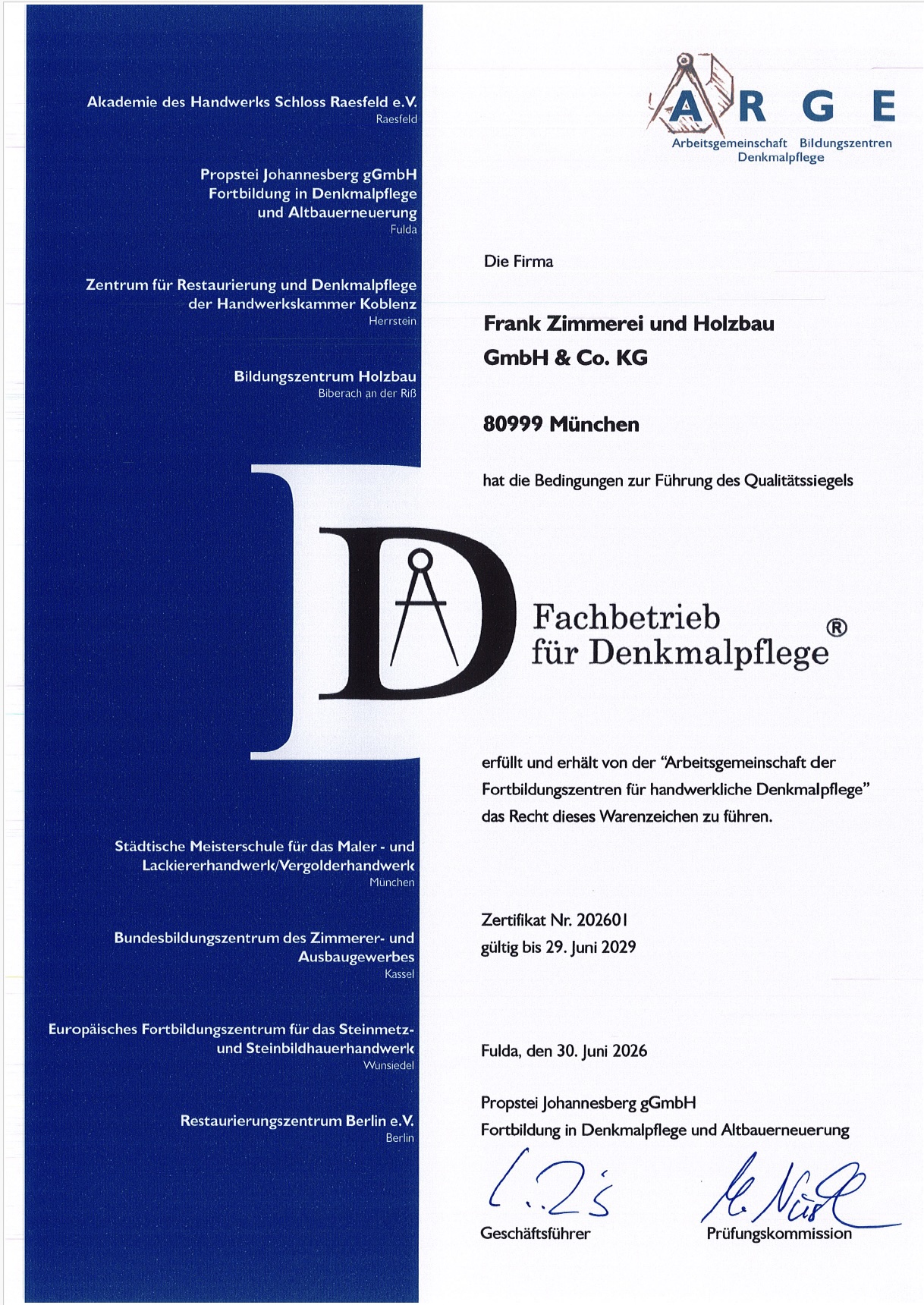 Fachbetrieb für Denkmalpflege